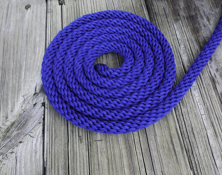 Blue Rope Coil Photograph by Tony Grider