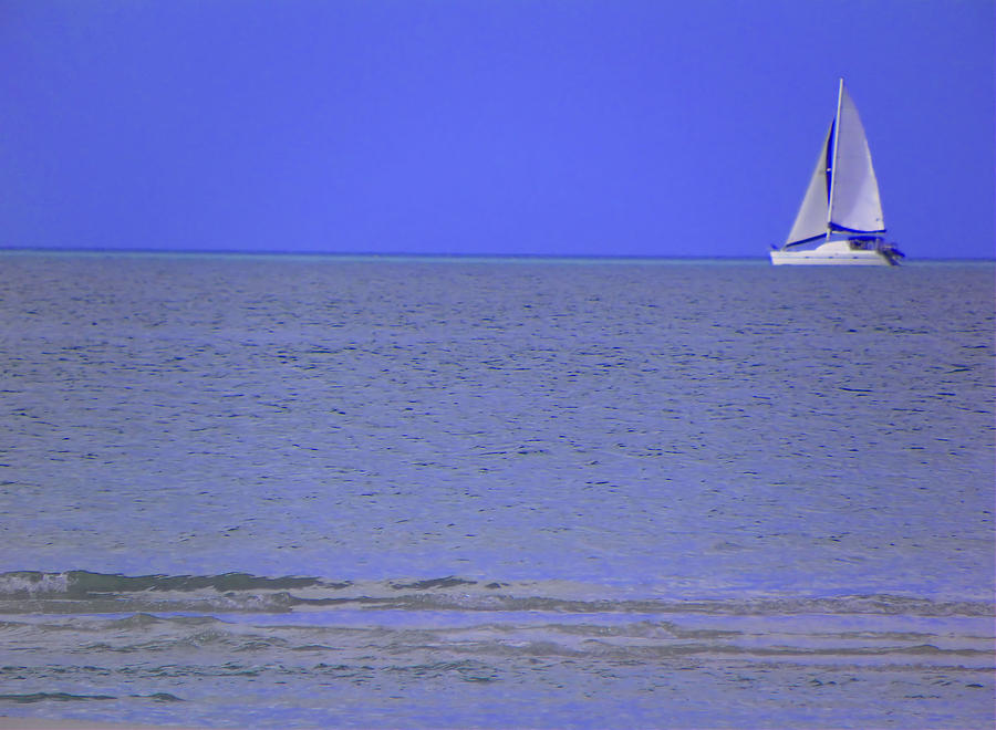 Sailboat Photograph - Blue by Rosalie Scanlon