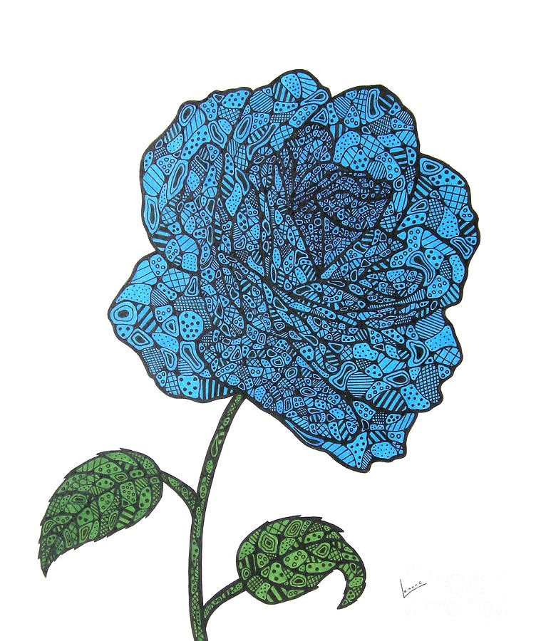 Blue Rose 2 Drawing