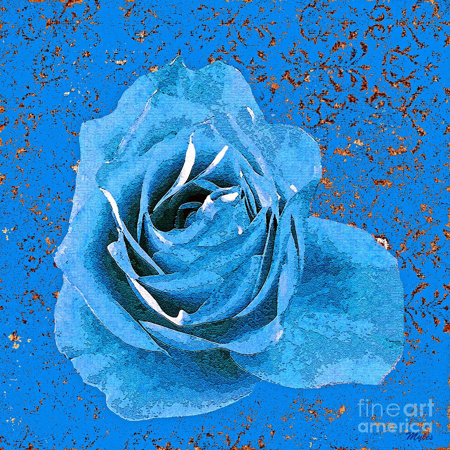 Rose Painting - Blue Rose Blue by Saundra Myles