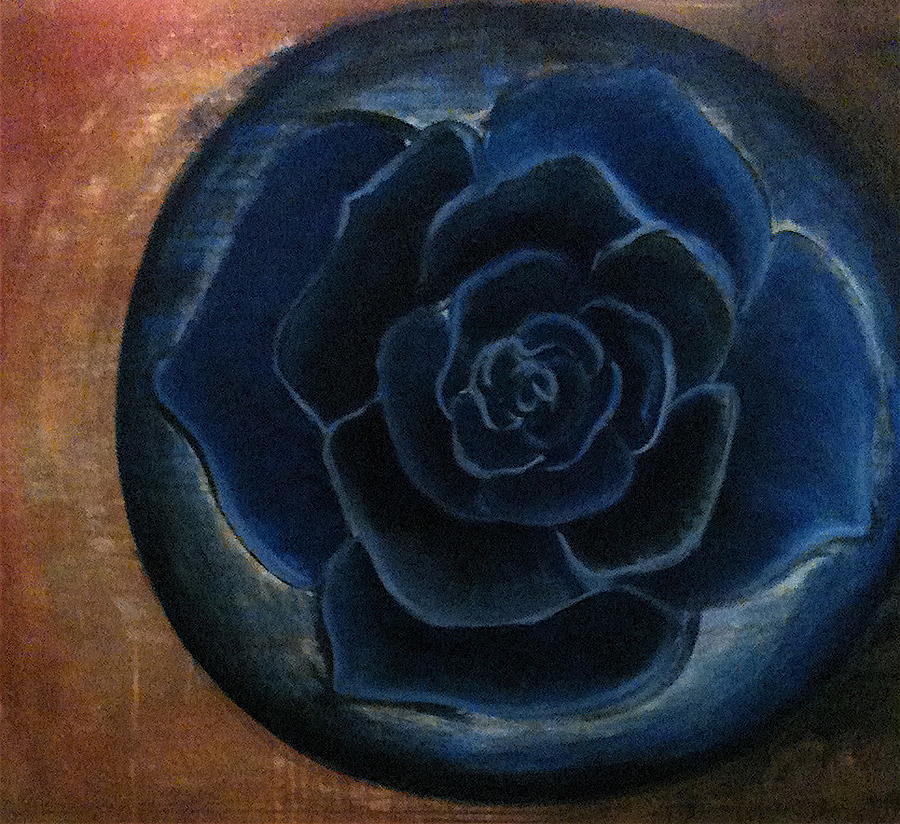 Blue Rose Painting by Crystal Charlotte Easton