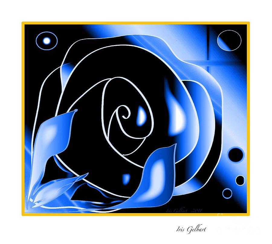 Blue Rose Digital Art by Iris Gelbart