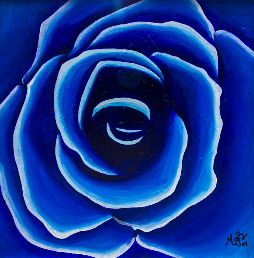 Blue Rose Painting by Mary Grace Bernard