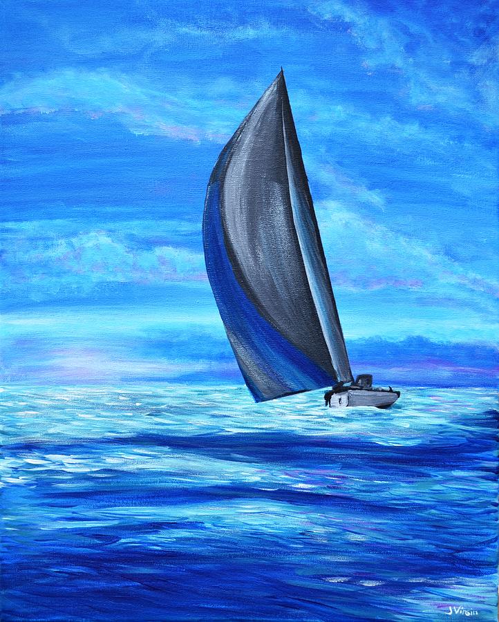 Blue Sailing Painting by Jennifer Virgin - Fine Art America