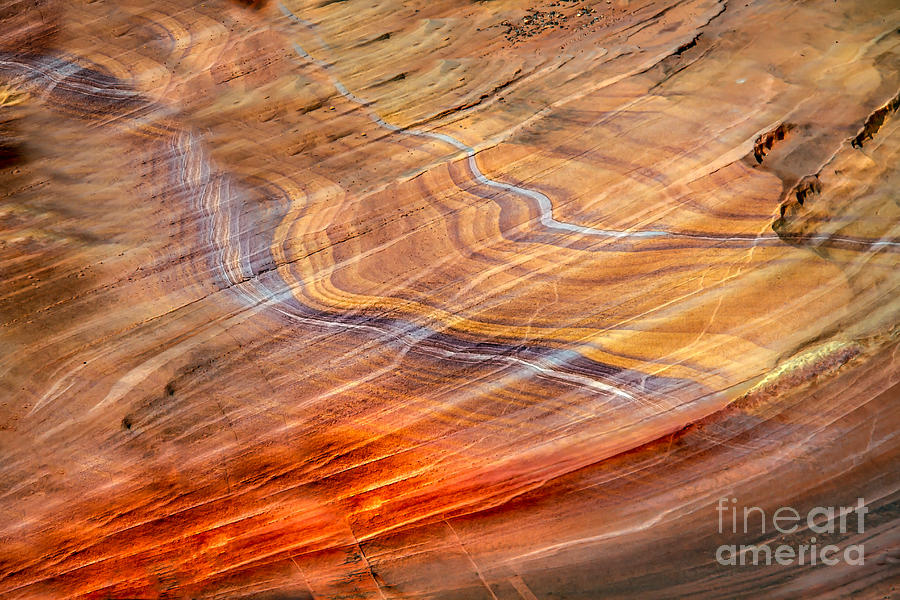 Lake Mead National Recreation Area Photograph - Blue Sandstone Streaks by Robert Bales