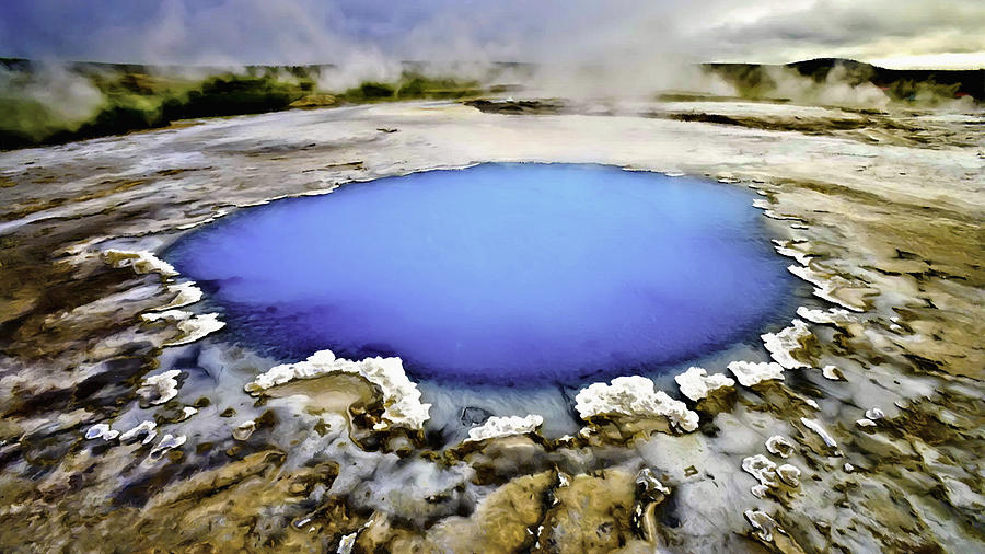 Blue Saphire Pool At Yellowstone National Park Photograph