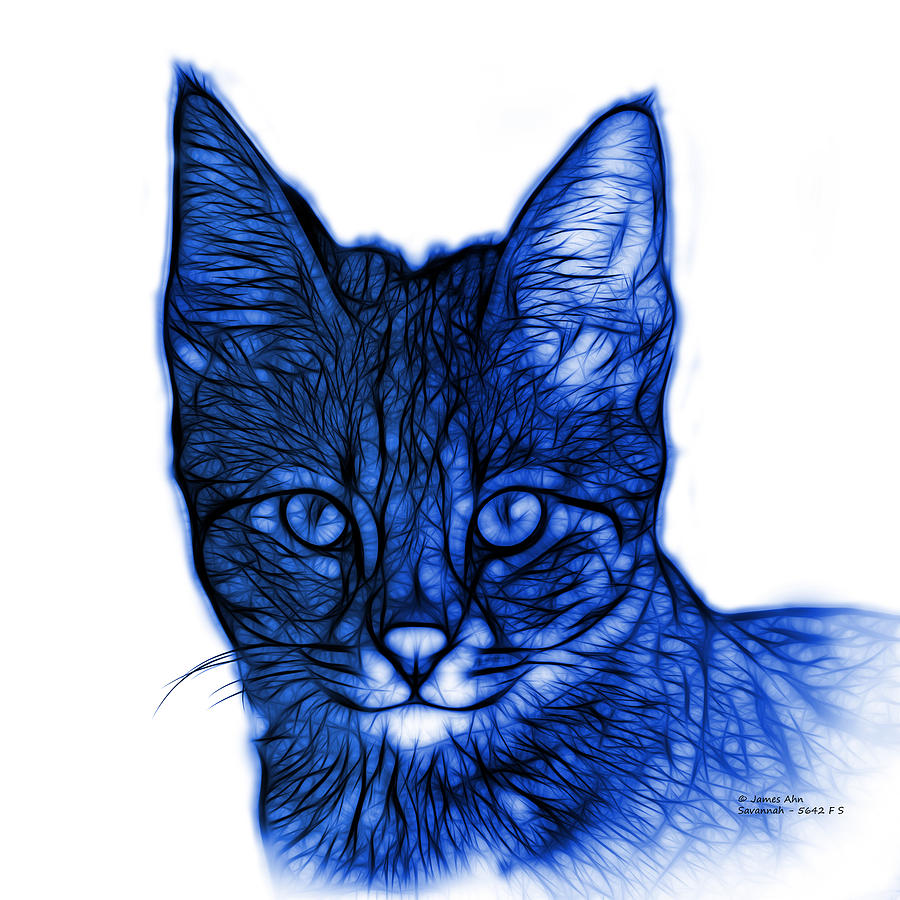 Cat Digital Art - Blue Savannah Cat - 5462 F S by James Ahn