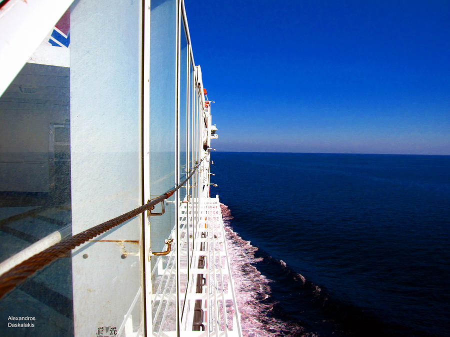 Blue Sea from the Ship Photograph by Alexandros Daskalakis
