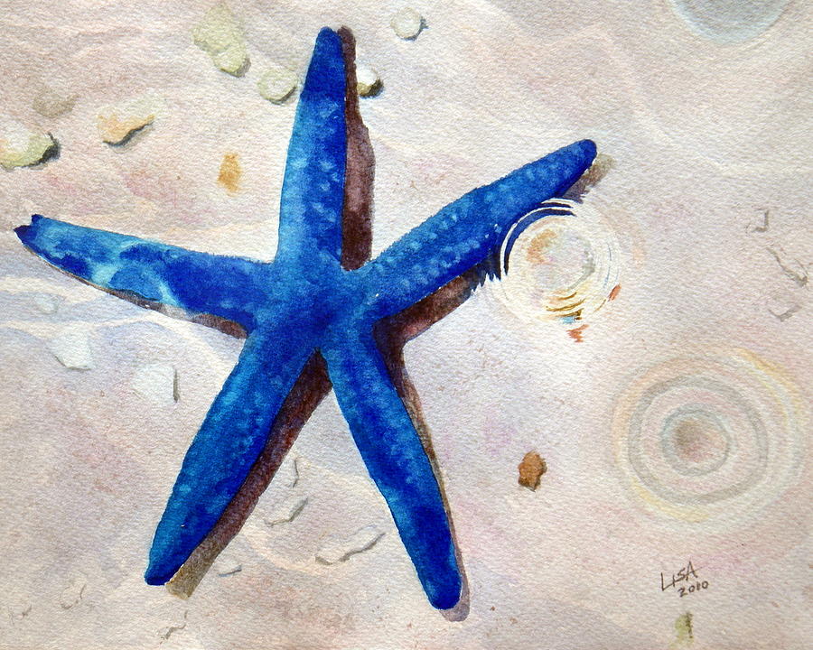 Blue Sea Star Painting by Lisa Pope