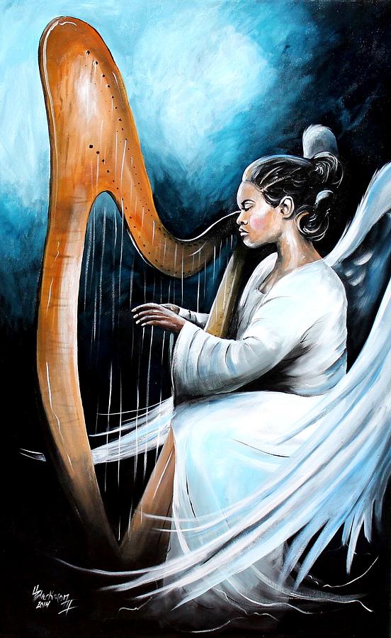 Angel Painting - Blue Serenity by Henry Blackmon Angel Painting - Blue Serenity by Henry Blackmon