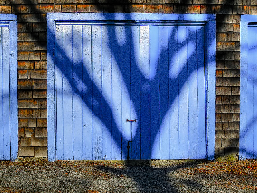 Blue Shadow Blue Door Photograph