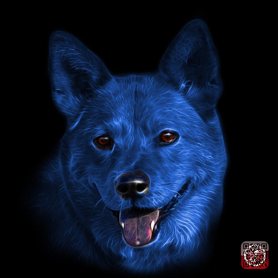 Blue Shiba Inu Dog Art - 8555 - BB Mixed Media by James Ahn