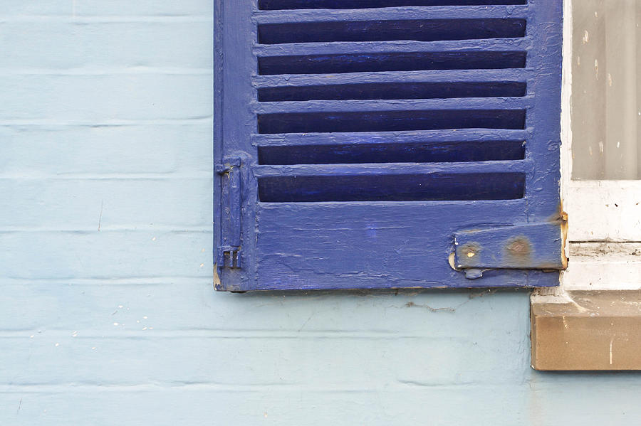 Vintage Photograph - Blue shutter by Tom Gowanlock