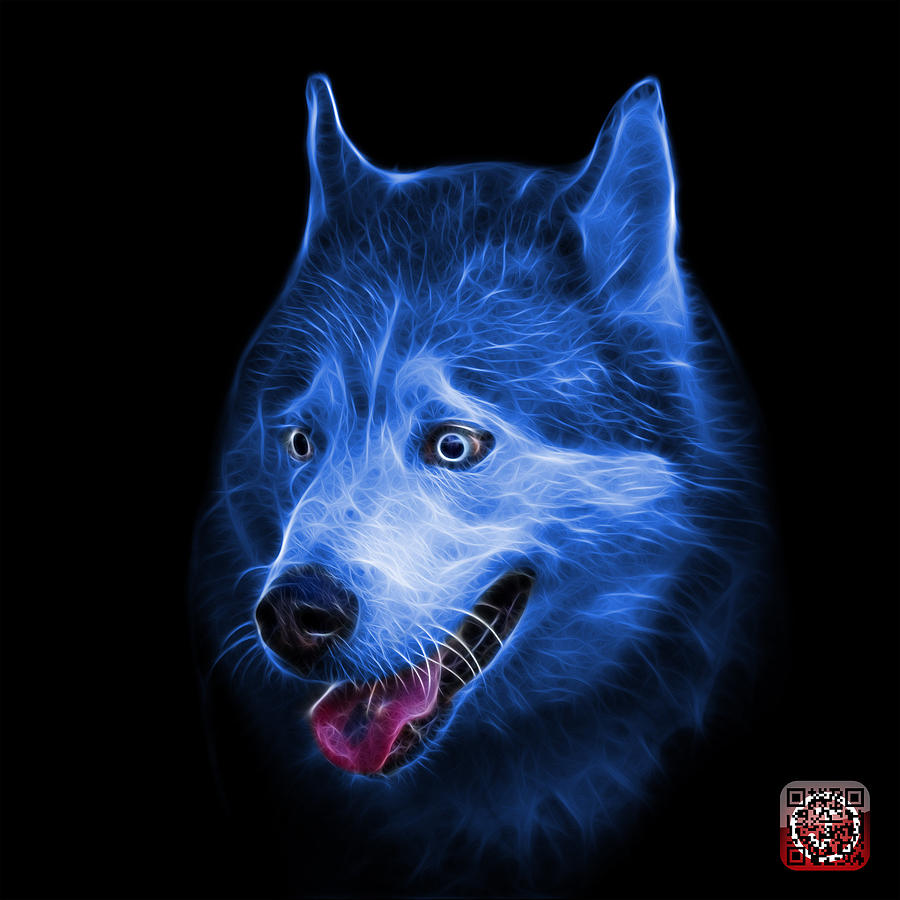 Blue Siberian Husky Dog Art - 6062 - BB Painting by James Ahn