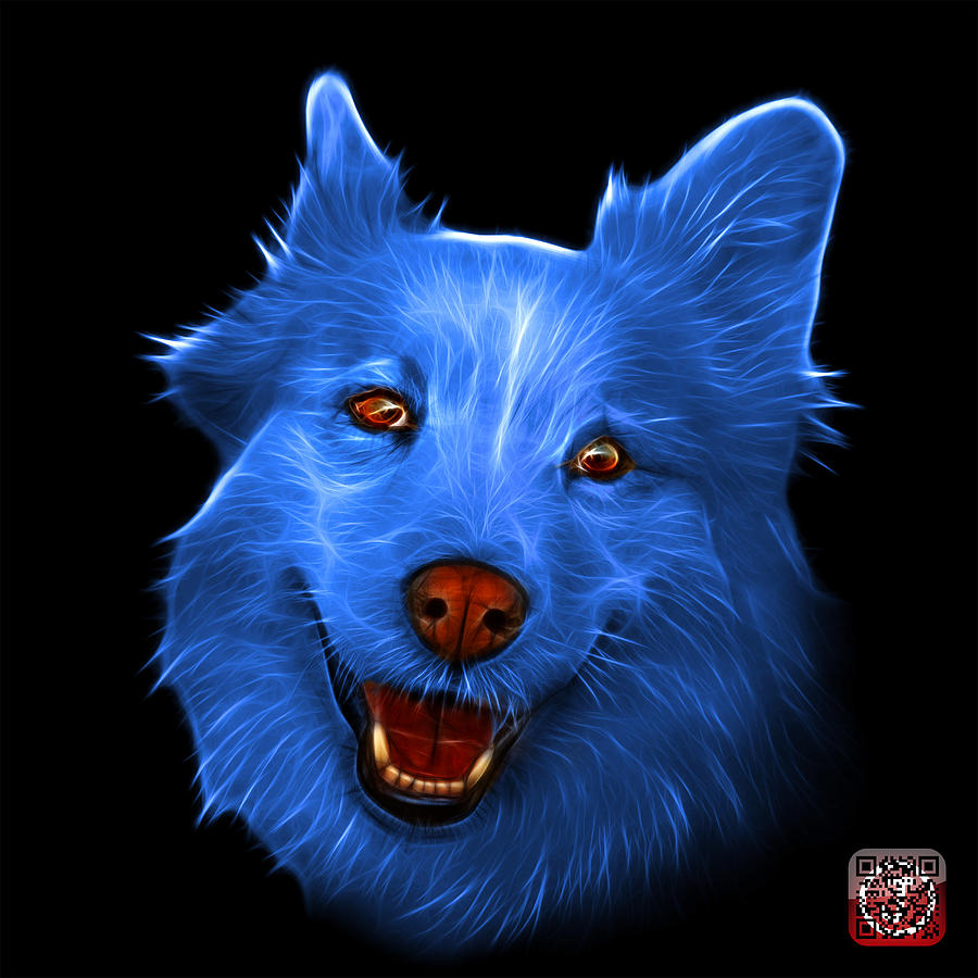 Blue Siberian Husky Mix Dog Pop Art - 5060 BB Painting by James Ahn