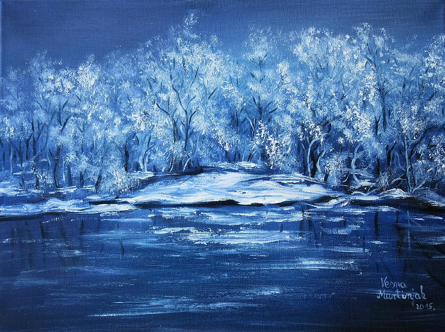 Blue Silence Painting by Vesna Martinjak