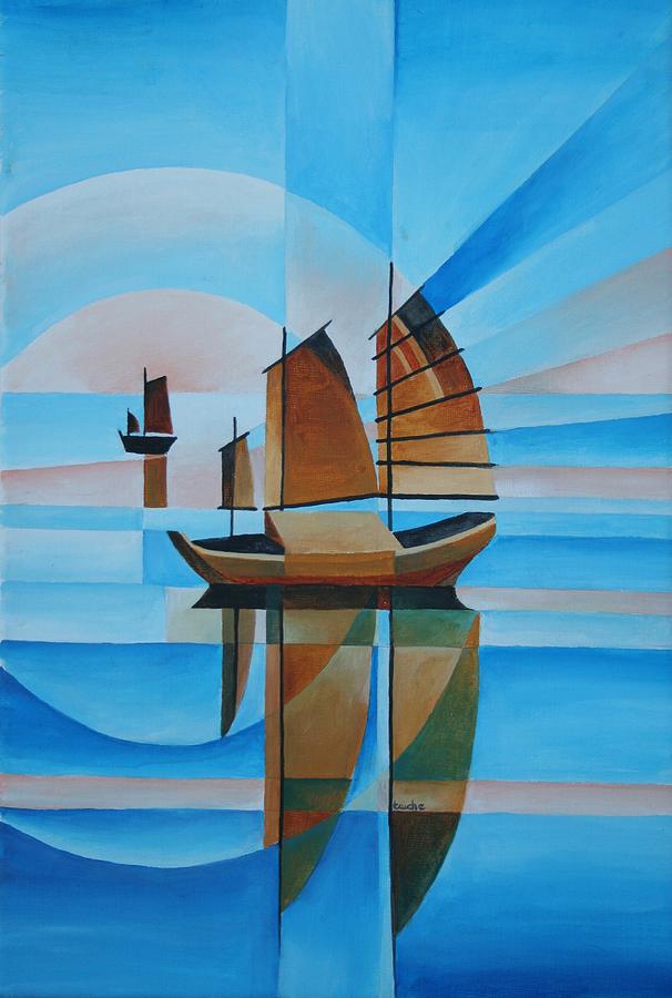 Blue Skies and Cerulean Seas Painting by Taiche Acrylic Art