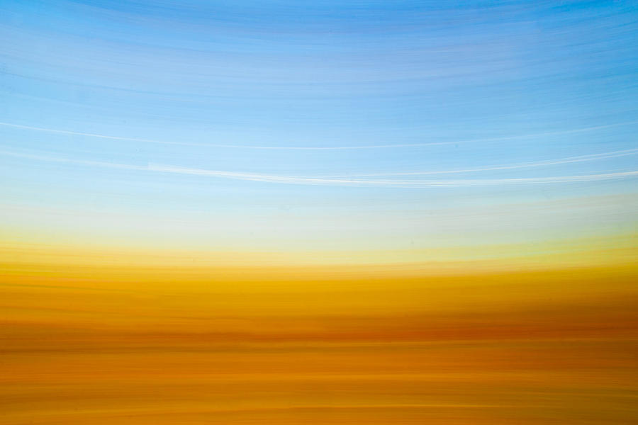 Abstract Photograph - Blue Skies and Fields of Gold by Eli Katz