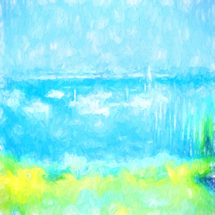 Blue Skies And The Beach Abstract Digital Art