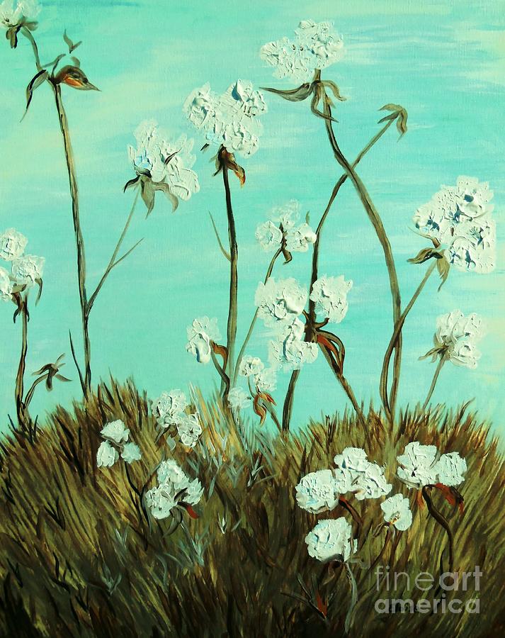 Blue Skies over Cotton Painting by Eloise Schneider Mote