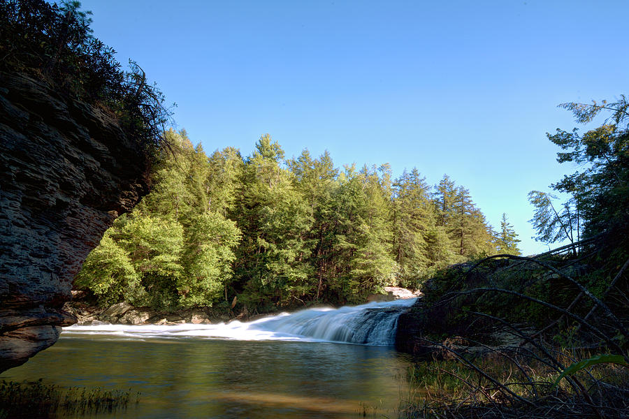 Blue Skies Over Swallow Falls Photograph by Gene Walls