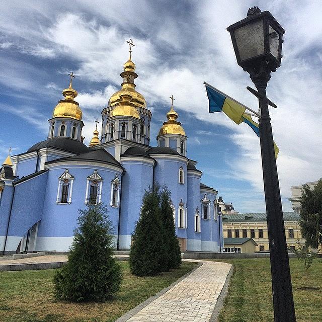 Blue Photograph - #blue #sky And Blue #church In #kiev by Ryoji Japan