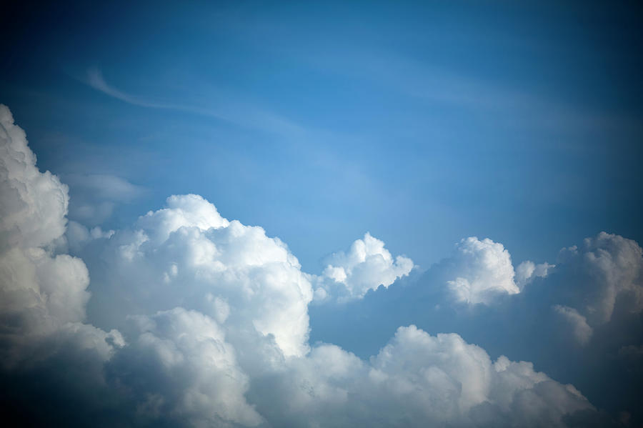 Blue Sky And Fluffy Cumulus Clouds Photograph by Snap Decision