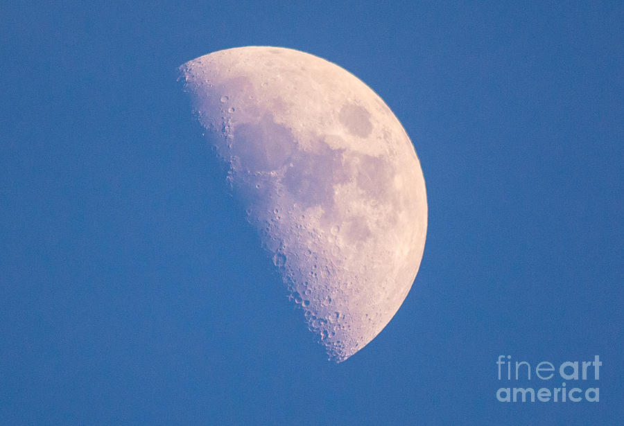 Blue Sky Half Moon Photograph by Cheryl Baxter