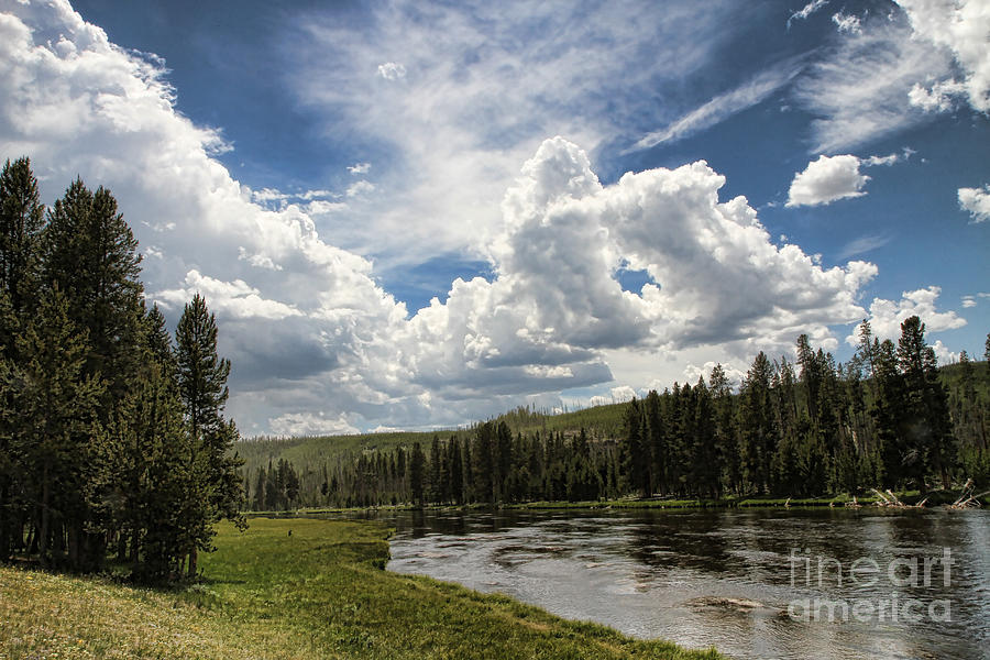 Yellowstone National Park Photograph - Blue Sky in Yellowstone by Edward R Wisell