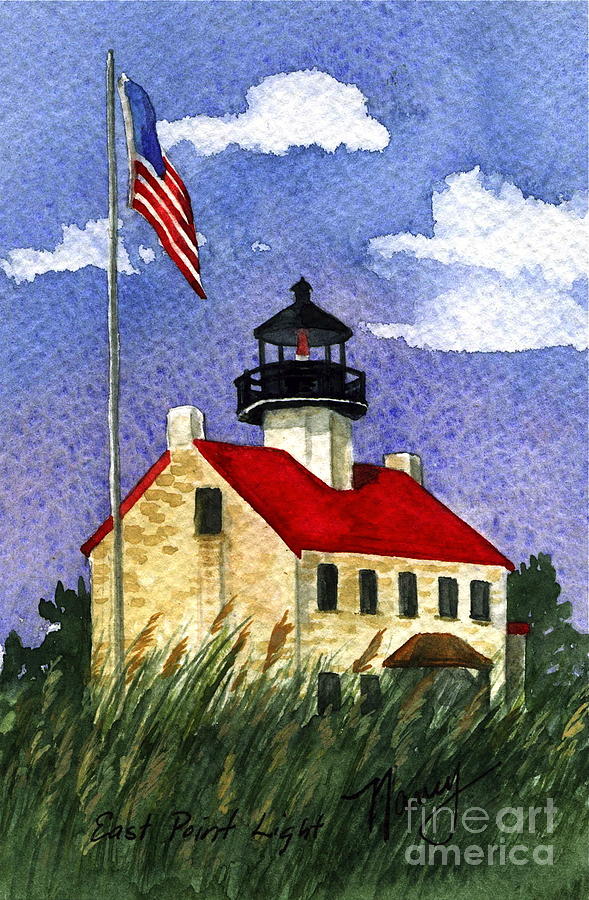 Blue Sky Over East Point  Painting by Nancy Patterson