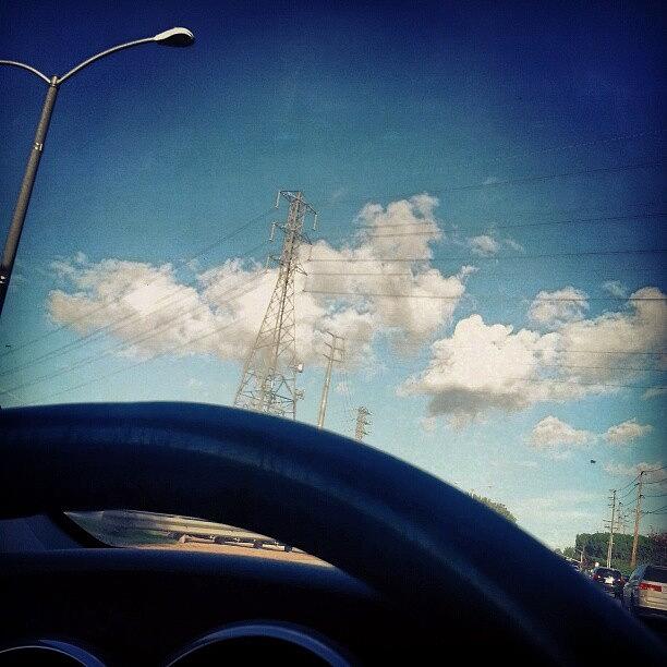 Blue Sky Over The Steering Wheel. Ahhhh! Photograph by Johanna Love