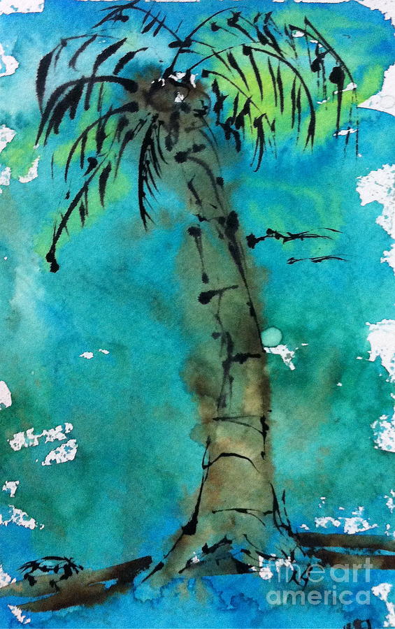 Watercolor Painting - Blue Sky Palm by Norma Gafford Watercolor Painting - Blue Sky Palm by Norma Gafford