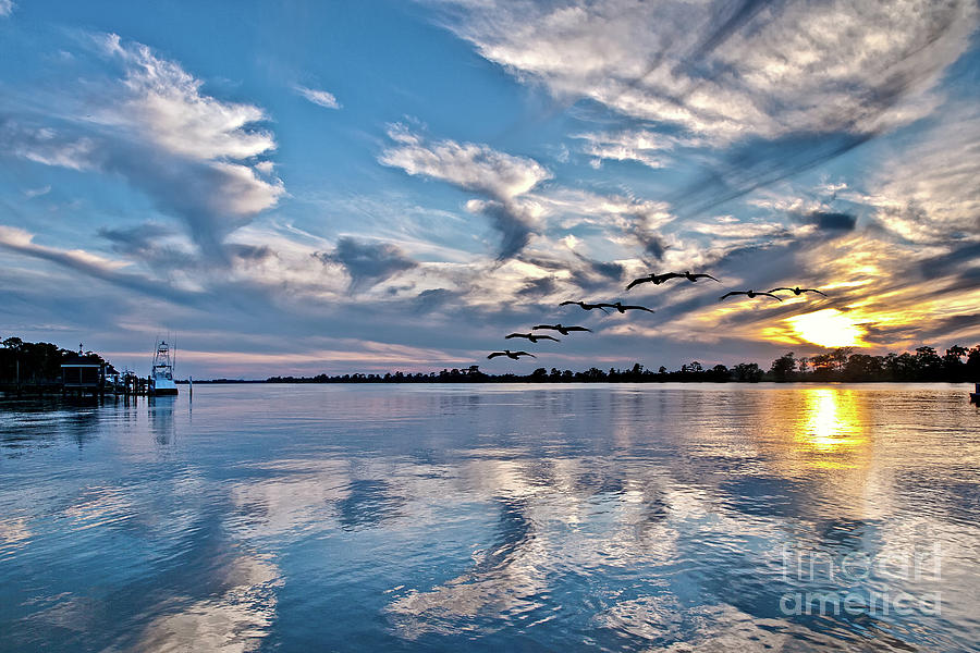 Blue Sky Sunset Photograph by Mike Covington