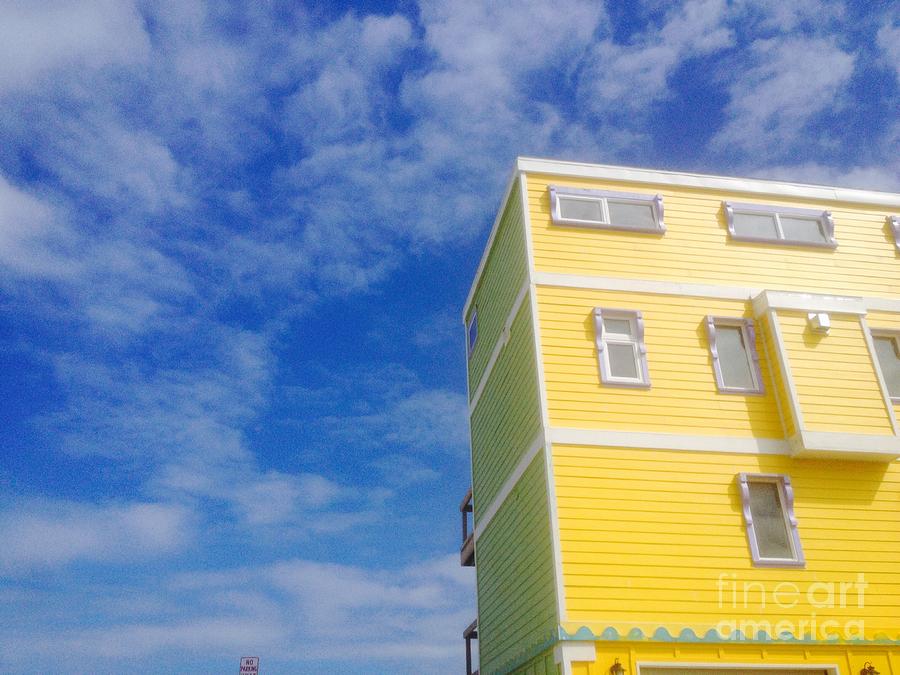 Yellow Photograph - Blue sky Yellow house by WaLdEmAr BoRrErO