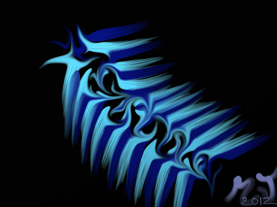 Slug Digital Art - Blue Slug by Michael Jordan