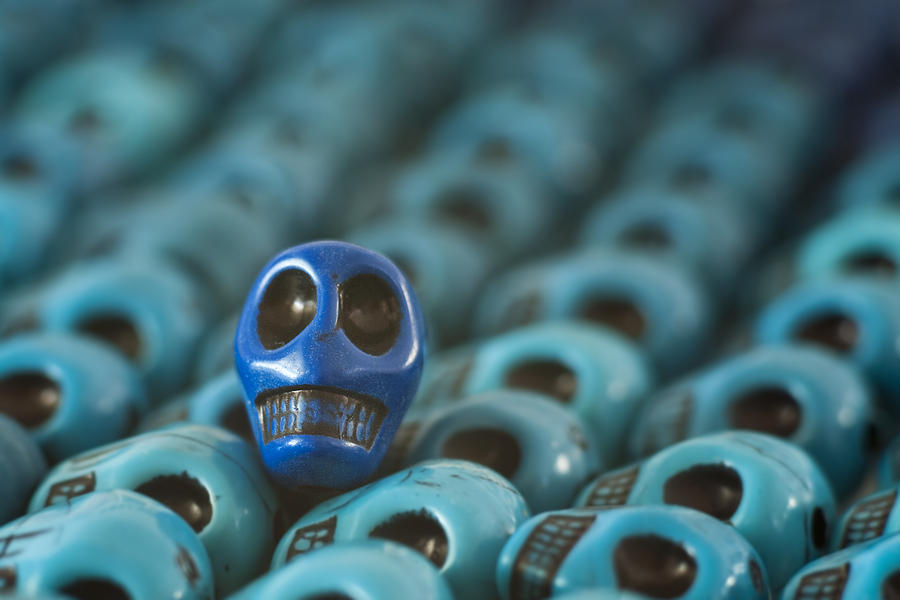 Skull Photograph - Blue Smile by Mike Herdering