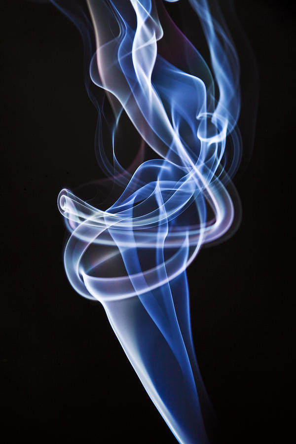 Blue Smoke Abstract Photograph