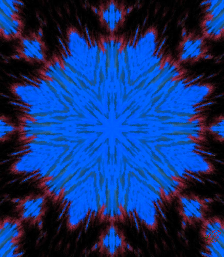Blue Snowflake Painting by Bruce Nutting