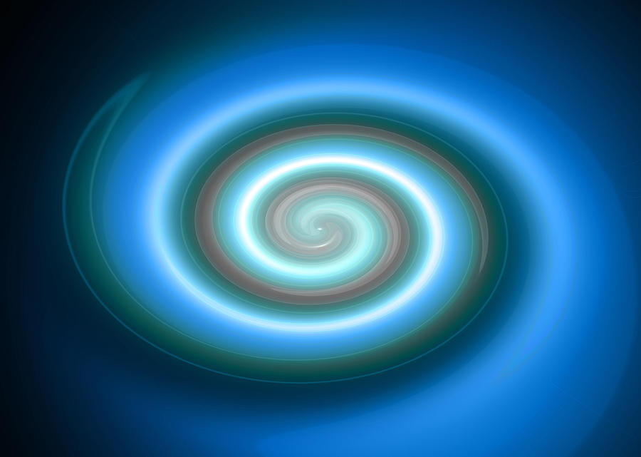 Blue spiral Digital Art by Steve Ball