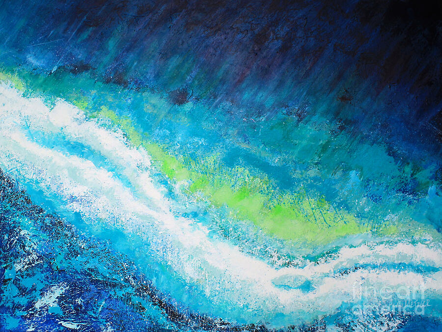 Blue Splash Painting by Alan Metzger