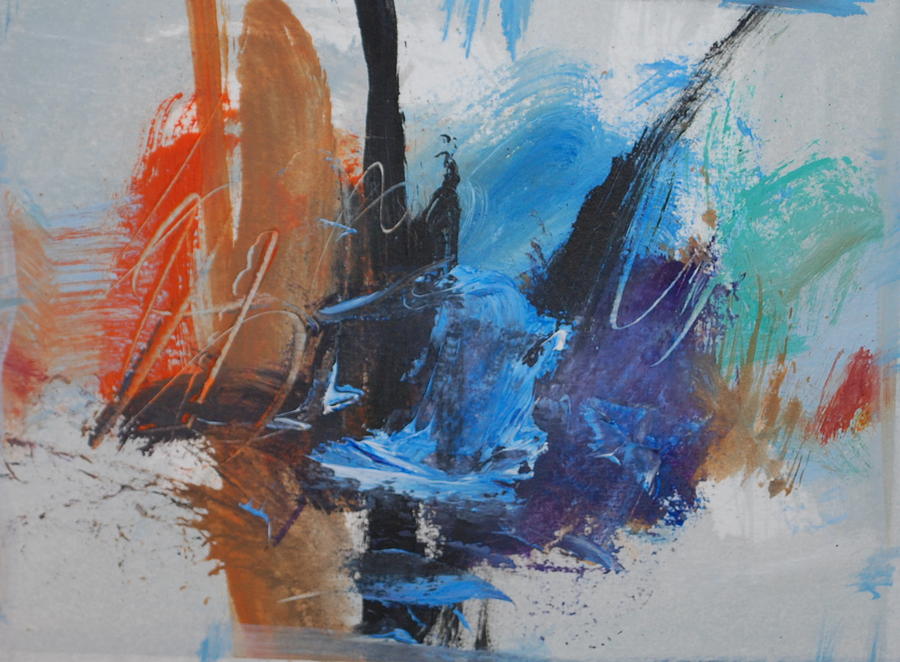 Blue Splash Painting by Richard Hinger