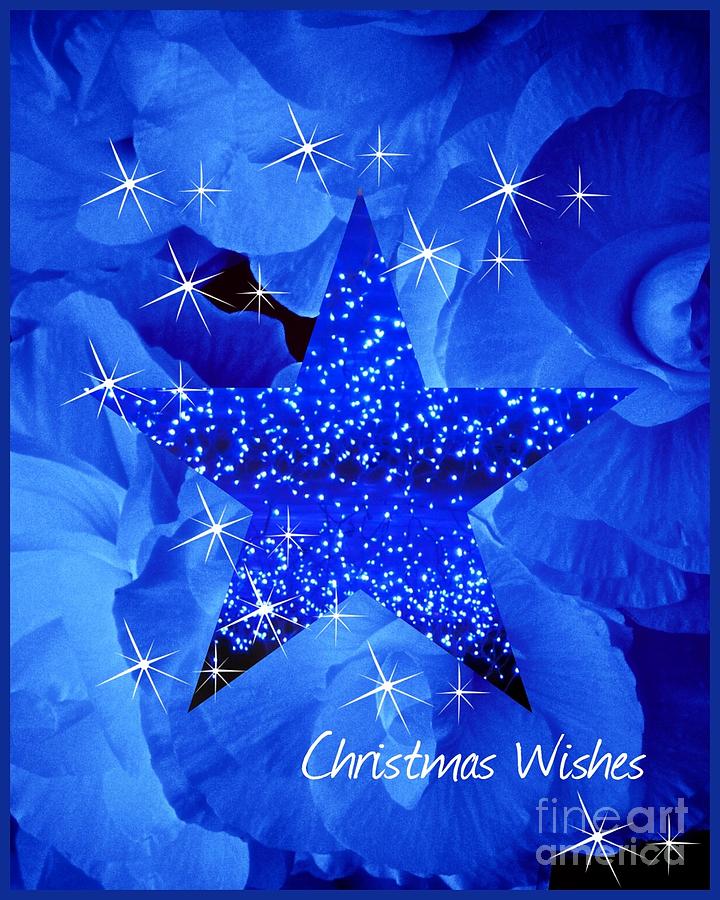 Blue Star Christmas Wishes Photograph by Joan-Violet Stretch