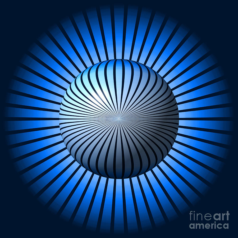 Blue Star Globe Digital Art by Henrik Lehnerer