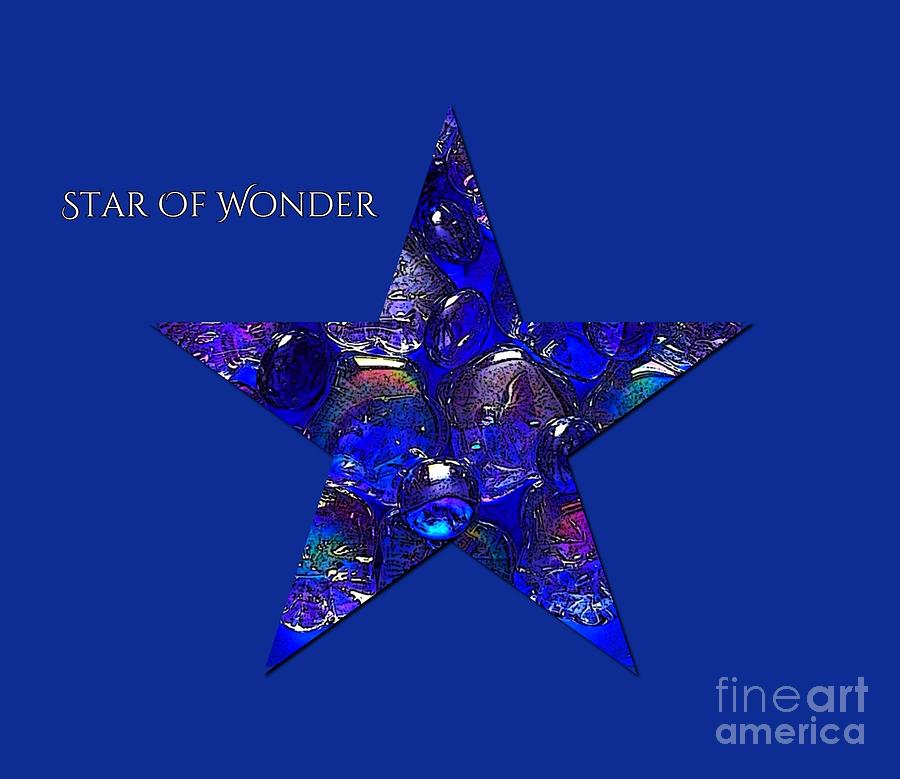 Blue Star Of Wonder Mixed Media by Joan-Violet Stretch