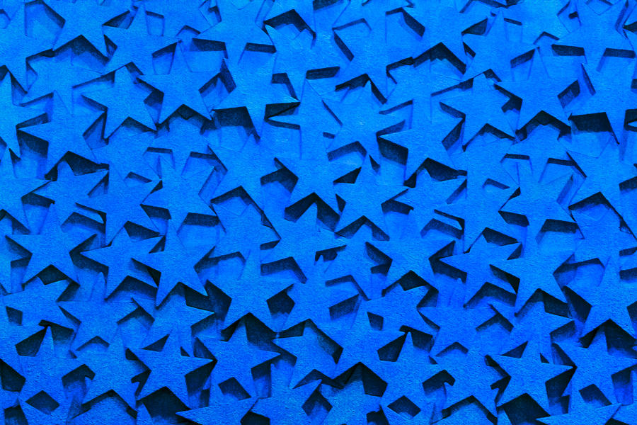 Pattern Photograph - Blue Stars by Art Block Collections