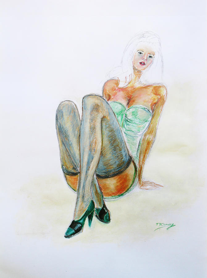 Blue Stockings Painting by Tom Conway