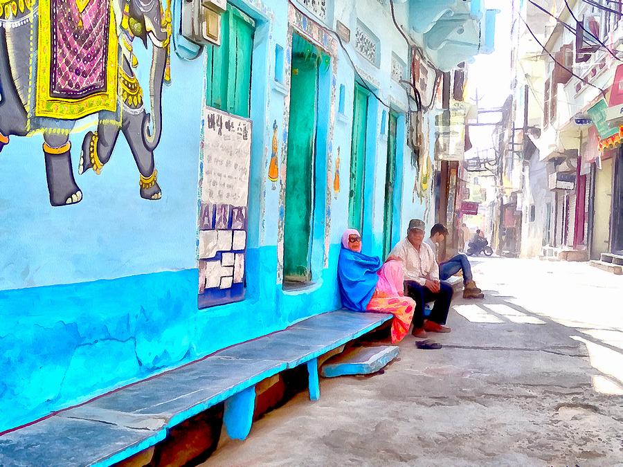 Blue Street Houses India Rajasthan Jodhpur Photograph by Sue Jacobi