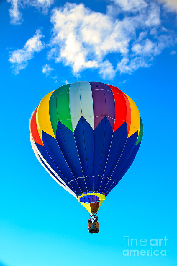 Blue Striped Hot Air Balloon Photograph by Robert Bales