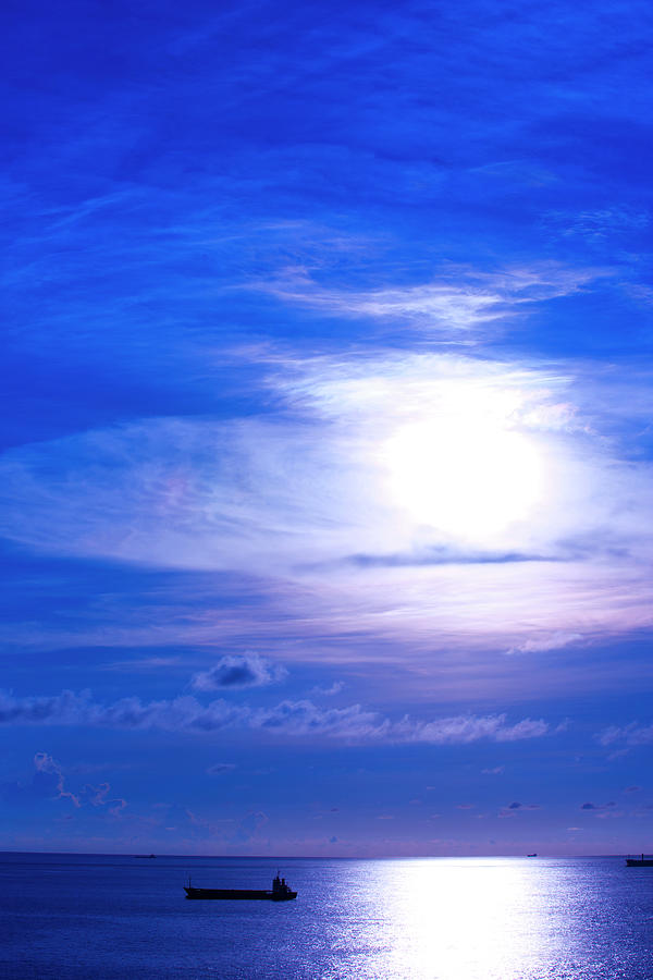 Nature Photograph - Blue Sunset by Copyright By Patricklee