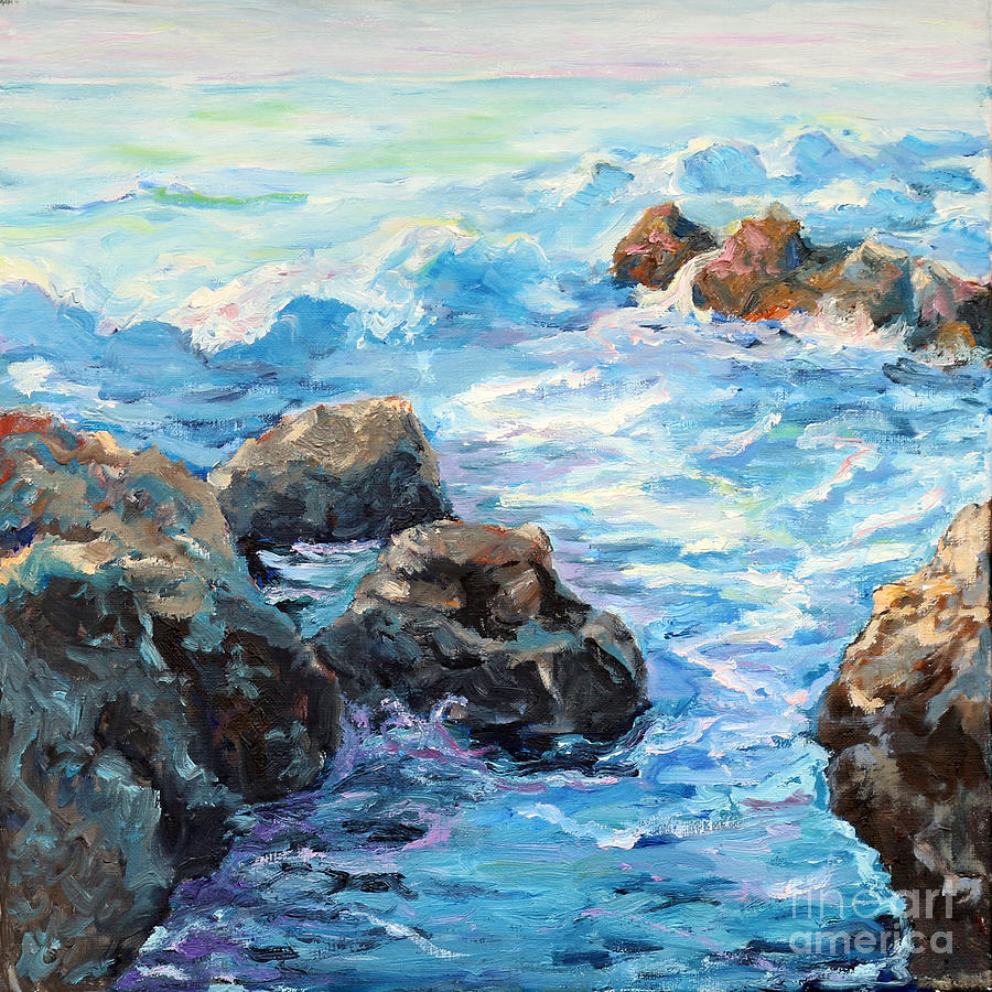 Seascape Painting - Blue Surf by Kitty Korzun Moore